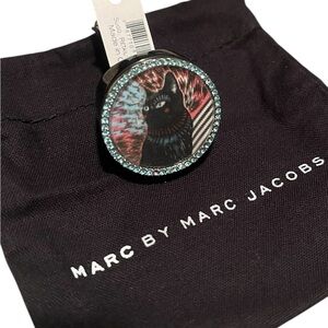 Marc by Jacobs holographic changing Black Cat Ring with crystal Trim
